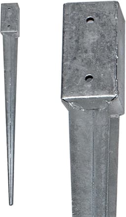Inslaghuls Vierkant - Grondanker Staal - Stevig Fundament - Thermisch Verzinkt - 750 of 900 mm - Zilverkleurig — thumbnail 1