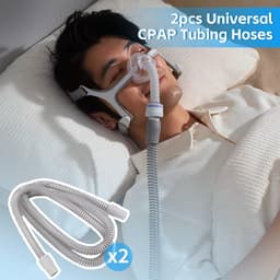 Dailygoods- CPAP Slang 2 Stuks - Universele Slanghouder - Flexibel en Lekvrij - Rubber Fittingen - Ademhalingsmachine Accessoires - 70.9in Lengte - Ademhalingsslang — thumbnail 3