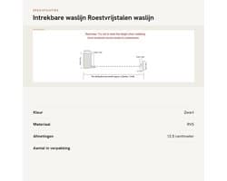 Dailygoods- Waslijn Intrekbaar - Wandmontage - Roestvrij Staal - Duurzaam - Max. Belasting 20 kg - Lengte 4,2 meter - Kledingdroogrek