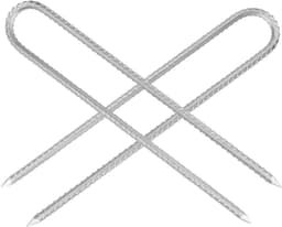 Dailygoods- Grondankers U-vormig 30 cm - Stabiele Haringen - Verzinkt - Stormbestendig - Set van 8 - Geschikt voor Trampoline/Camping - Tentharingen — thumbnail 2