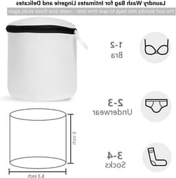 Waszak voor Bh's en Kleding, Herbruikbare Mesh Waszak met Rits voor Wasmachine, Set van 3 Zwarte Netten voor Ondergoed, Sokken en Babykleding — thumbnail 5