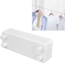 Waslijn Uittrekbaar - Drooglijn Binnen - Kleding Drogen - Dubbele Sterke Koorden - 4 Meter - Zilver — thumbnail 4