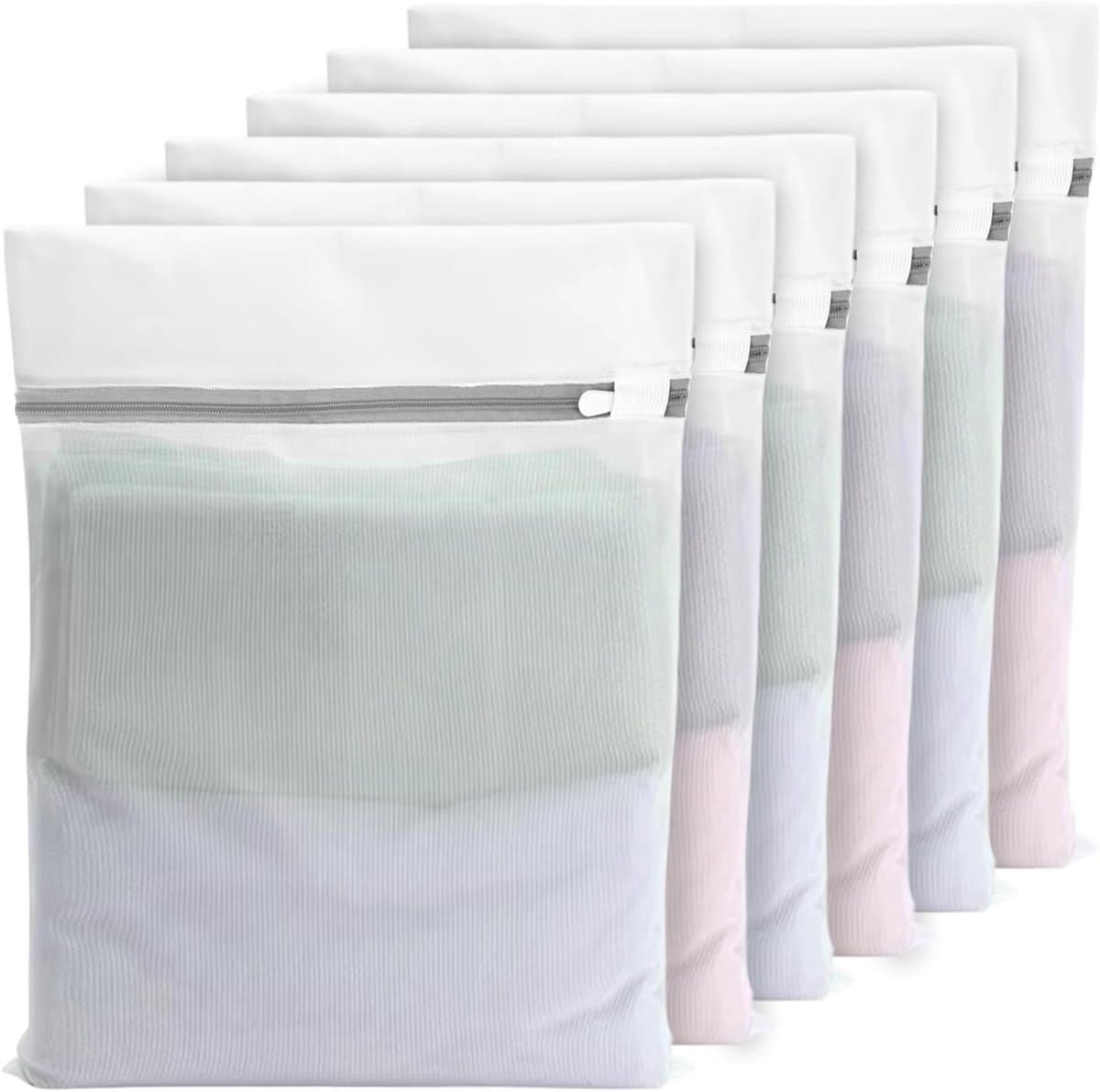 Set van 6 Wasnetten voor de Wasmachine, 40x30cm, Ideaal voor Fijne Was, Ondergoed en Kledingstukken — afbeelding 1