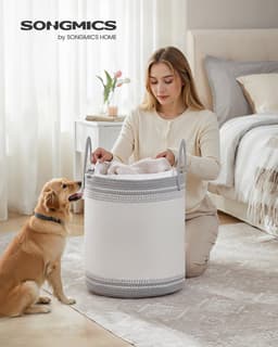 SONGMICS RLH060G01 - Wasmand van Katoentouw met Handgrepen - Voor Dekens en Kledingopslag - Geschikt voor Slaapkamer en Wasruimte — thumbnail 3