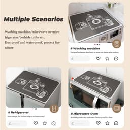 Beschermmat Wasmachine - Apparaatmat Droger - Apparaten Beschermen - Super Absorberend - 60 x 60 cm - Grijs — thumbnail 5