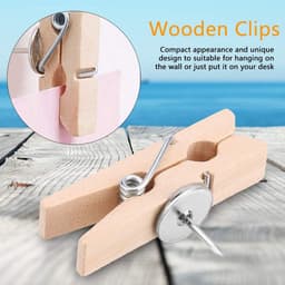 Houten Clips - Kleine Knijpers - Foto's Ophangen - Natuurlijke Afwerking - 35x7 Mm - Houtkleur — thumbnail 2