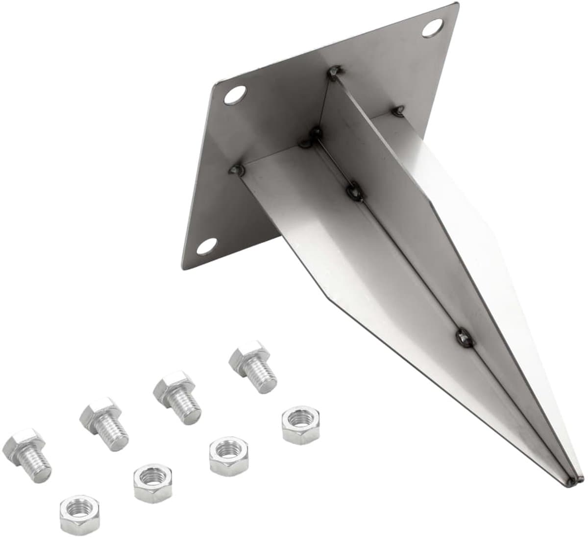 Grondanker voor Waterzuil - 15 x 15 x 25 cm - Grondpin voor Watertappunt - Verzinkt RVS Staal - Inclusief Bouten & Moeren - Zilver — afbeelding 1