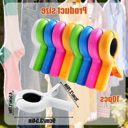 Grote Kledingknijpers van Plastic – 10 Stuks Kleurige Antislip Clips 9.5x7 cm – Sterke Knijpers voor Strandhanddoek, Kleding en Campinggebruik — thumbnail 4