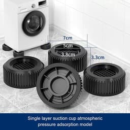 Wasmachine Onderzetters - Droger Sokkels - Stabiel Plaatsen - Anti-Vibratie Pads - 4 stuks - Zwart — thumbnail 3
