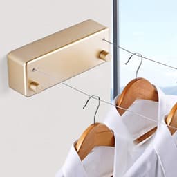 Oprolbare Kledinglijn - Drogrek Binnen - Kleding Drogen - Uitschuifbaar Touw - 4 Meter - Zilver — thumbnail 2