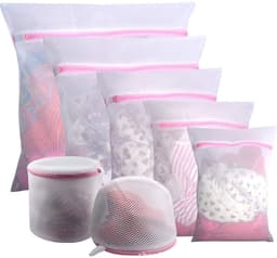 Waszakken Set 7-delig – Fijnmazig – Herbruikbaar – Beschermt Delicate Kleding – Voor Wasmachine en Reizen – Verschillende Maten – 7 Stuks – Wit — thumbnail 1