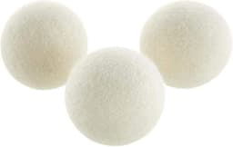6 grote witte drogerballen 7cm van wol in bewaarzakje - zes stuks - duurzaam en kostenbesparend — thumbnail 2