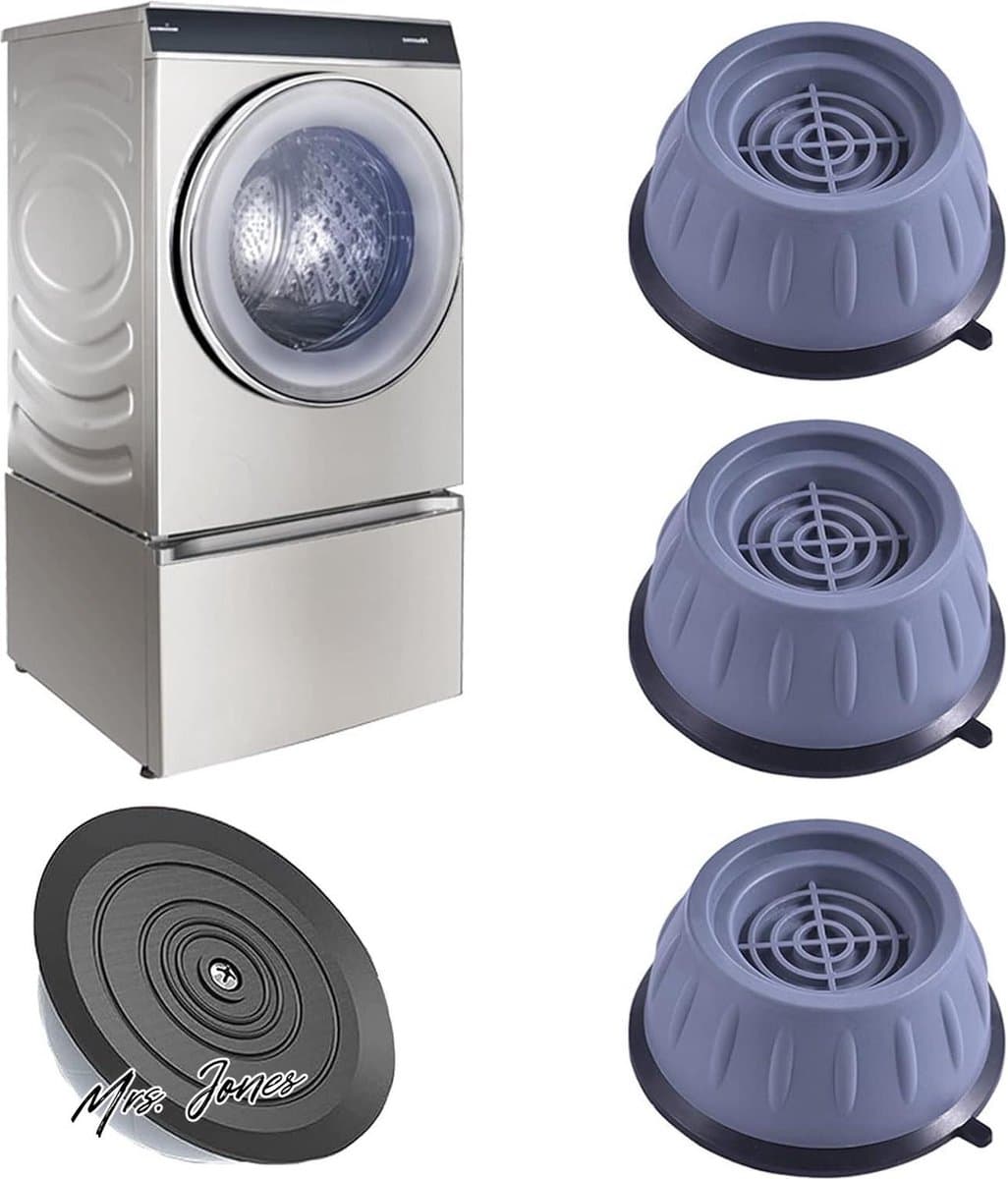 Mrs. Jones Universele Trillingsremmende Rubberen Kussens - Set van 4 - Voor Wasmachine en Droger . — afbeelding 1