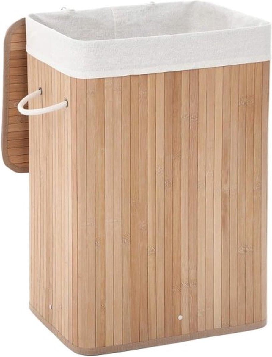 Wasmand Vuile wasmand met handgrepen deksel en uitneembare voering Opvouwbaar en ruimtebesparend Maximaal draagvermogen 20 kg Stevige en duurzame constructie 40 x 30 x 60 cm naturel — afbeelding 1