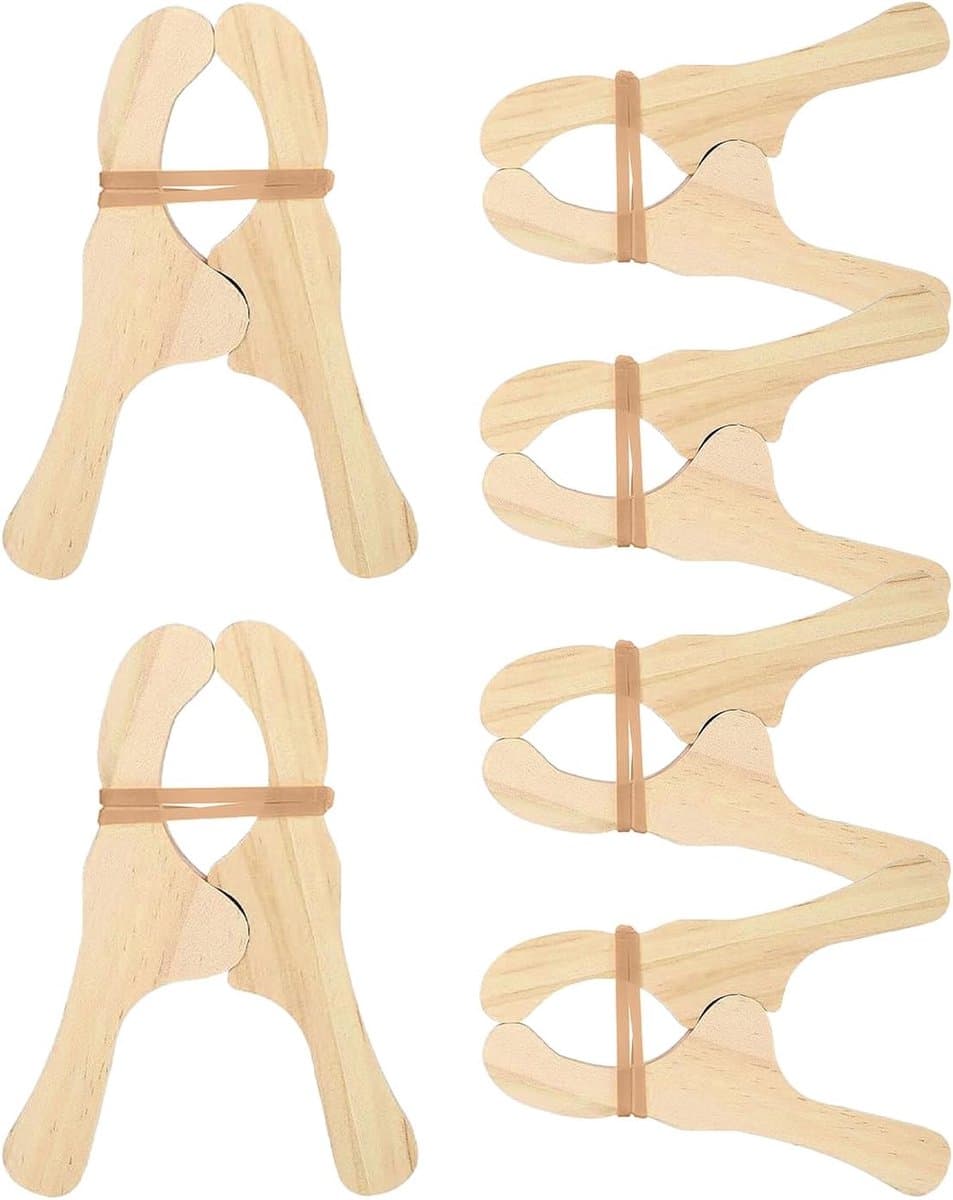 Houten Wasknijpers - Kleding Knijpers - Huishoudelijk Gebruik - Natuurlijke Stevige Hout - 12 x 8 cm - Natuurlijk — afbeelding 1