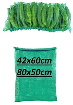 Groene Netzakken met Trekkoord voor Groenten en Hout — thumbnail 1
