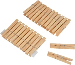 Set van 24 Houten Waslijnenknijpers 7 cm Natuurlijk — thumbnail 1