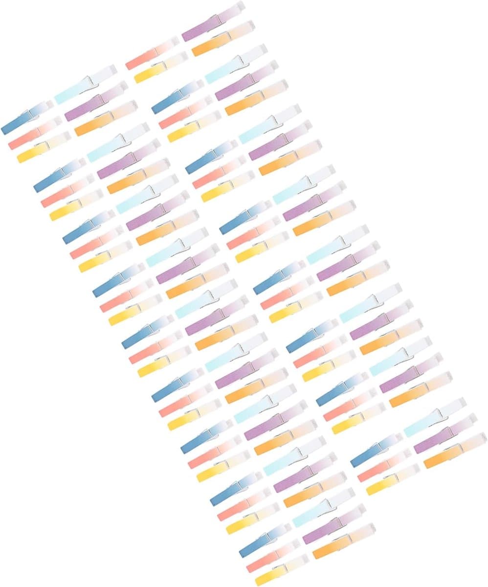 Houten Wasknijpers - Kleurrijke Clips - Huis en Kantoor - Berkenhout Kwaliteit - 100 Stuks - Multicolor — afbeelding 1