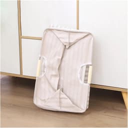 1 x Draagbare, opvouwbare, waterbestendige stoffen opbergmand voor de badkamer (wasmand) — Wit (40 x 27 x 53 cm) — thumbnail 2