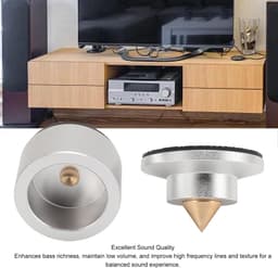 Luidspreker Isolatievoeten - Trillingsdempers - Audio Stabilisatie - Aluminiumlegering met siliconen - 4 Stuks - Zilver — thumbnail 2