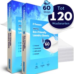 Fressea Wasstrips 120 Wasbeurten - Wasmiddel Strips - Plasticvrij & Vegan Wasmiddeldoekjes (Zeebries) — thumbnail 1