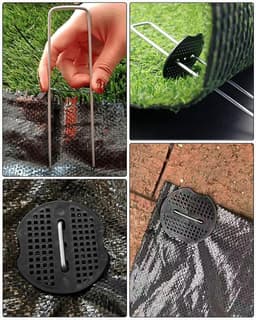 Grondankers voor Tent en Tuin - 50 Stuks met Bufferschijven - 150 mm Lang, Roestvrij Staal — thumbnail 2
