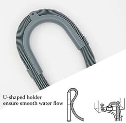 Universele afvoerslangen voor Wasmachines, Droger en Vaatwasser - Instelbare Diameter 20-38 mm met 1 Adapter en 4 Slangklemmen — thumbnail 5
