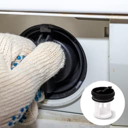 longziming -2-delige Pluisfilter voor Wasmachine – Universeel Vervangfilter – Geschikt voor de Meeste Wasmachines – wit — thumbnail 3