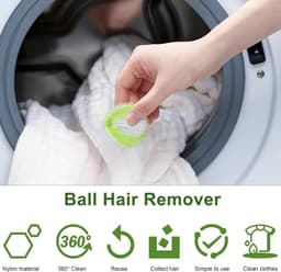 Wasballen voor wasmachine - 20 stuks - Anti haar - Wasbollen - Anti haar - Ook geschikt voor dierenharen - Sneller droog - Anti-kreuk - Haarvanger Wasbollen - Anti Haar Droogballen — thumbnail 4