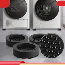 Vier schokabsorberende voetjes voor wasmachines; verbeterde wasmachinevoetjes die slijtvast, antislip en schokabsorberend zijn. — thumbnail 2