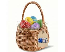 Creative Home Paasmandje Klein rieten mandje met handvat | Klein 16 x 16 x 20 cm (+/- 2 cm) | Handgeweven, cadeaumand, fruitmand, wasmand | Natuurlijke kleur | Paasmandje