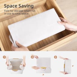 Grote wasmand - opvouwbare wasmand - met bamboe handgrepen - vrijstaande waterdichte wasmand - voor wasruimte, slaapkamer, studentenkamer - handdoeken, speelgoed - 80 liter (21,1 gallon) - beige — thumbnail 5