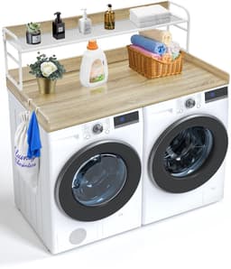 VEVOR was-droogcombinatie aanrecht met 2 lagen wasmachine eiken kleur — thumbnail 1