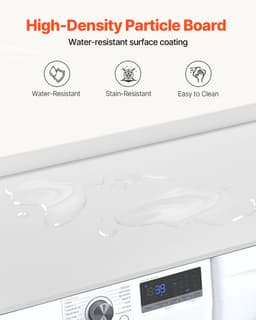 VEVOR werkblad voor wasmachine droger houten opzetstuk 1370x700x69mm wit — thumbnail 5