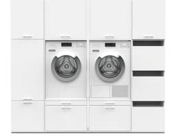 Washcab® Wasmachine Kast - Wasmachine Verhoger - Wasmachine Ombouw - Wit - Duo Set High 5 - 120kg draagkracht - 5 jaar garantie — thumbnail 1