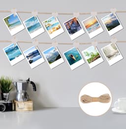 100 stuks Hartvormige Wasknijpers Set met Jute Koord en Beeldnaalden voor Foto's en Decoratie — thumbnail 3