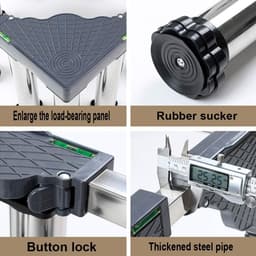 Wasmachine Verhoger - Wasmachine Opbouwmeubel - Wasmachine Sokkel - Anti Slip & Verstelbaar - Ook voor Droger, Koelkast en Vriezer - 4 Poten - Hoogte 19 - 22 cm - van Imperatoris — thumbnail 4