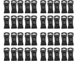 Sokkenhouders - 40 stuks - Sokken clips - Washaken Clip - Plastic - Waslijnknijpers - Antislip wasknijpers - Veelzijdig - Drooghaak voor kleding - Sokkenklemmen voor Wasmachine en Droger - Zwart
