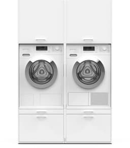 Washcab® Wasmachine Kast - Wasmachine Verhoger - Wasmachine Ombouw - Wit - Duo Set High 1 - 120kg draagkracht - 5 jaar garantie — thumbnail 1