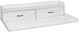 Werkblad/bovenblad voor wasmachine en droger - Met opbergruimte - Afmeting 137 x 69,9 cm - Plank, 2 lades en haken - Draagvermogen 113 kg - Voor wasruimte/linnenkast - Wit — thumbnail 4