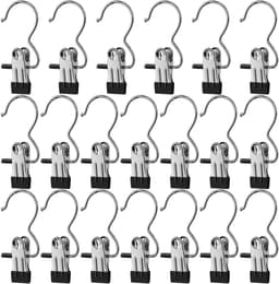 Multifunctionele Knijpers - Haken Kledingrek - Kleding Drogen - Roestvrij Staal - 12x23cm - 20 Stuks — thumbnail 1