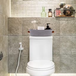 OLOEY Opbergmand-geweven decoratieve mand-geschikt voor aanrechtbladen en plankjes boven het toiletreservoir-met handvatten — thumbnail 2