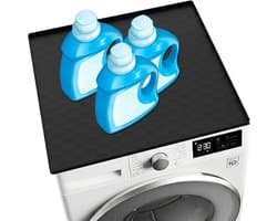 Afdekmat Wasmachine - Beschermhoes Droger - Huishoudelijk Gebruik - Waterdicht Antislip - 60 x 50 cm - Zwart