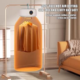 Draagbare wasdroger, opvouwbare droger met constante temperatuur van 68 °C, 1-8 uur timing, mini-droger voor 8-10 kledingstukken, kleine wasdroger voor appartement, trip — thumbnail 2