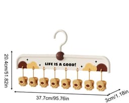 1 stuk - kattenklauw sokclip - multi-clip kleding droogrek rij rek naadloos antislip droogrek ondergoed - bruin — thumbnail 3
