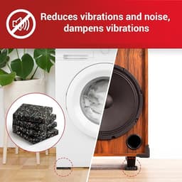 Lexium Anti Trillingsmat Wasmachine - en Wasdroger - Geluidsdempende Antislip Mat - Rubber Mat Trillingsdempers - Trillingsdempers wasmachine – Extra dik - Voetjes wasmachine & droger - Wasmachine demper – Anti trillings - vibratie - dempers pads – A — thumbnail 2