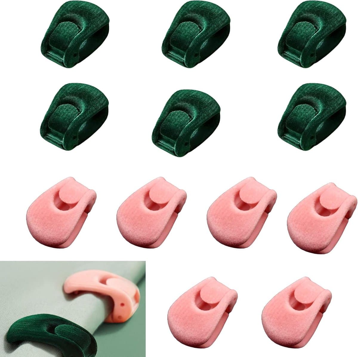 12 stuks Dekbedpinnen - Bed Sheet Holders - Quilt Clips - Dekbedovertrek Clips - Attachment Comforter - Quilt Fixing Clips - Om rommelige lakens te organiseren - Groen+Roze — afbeelding 1