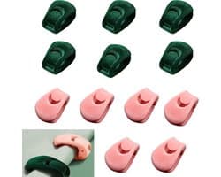 12 stuks Dekbedpinnen - Bed Sheet Holders - Quilt Clips - Dekbedovertrek Clips - Attachment Comforter - Quilt Fixing Clips - Om rommelige lakens te organiseren - Groen+Roze