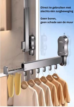 Wanddroogrek - Droogrek Inklapbaar - Wasrek - Droogtoren - Droogrekken - Zwart — thumbnail 4