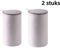 2-delige - Mesh schoenwaszak - Polyester - Alleen wasmachine - Ivoorwit, klein formaat 17*38cm